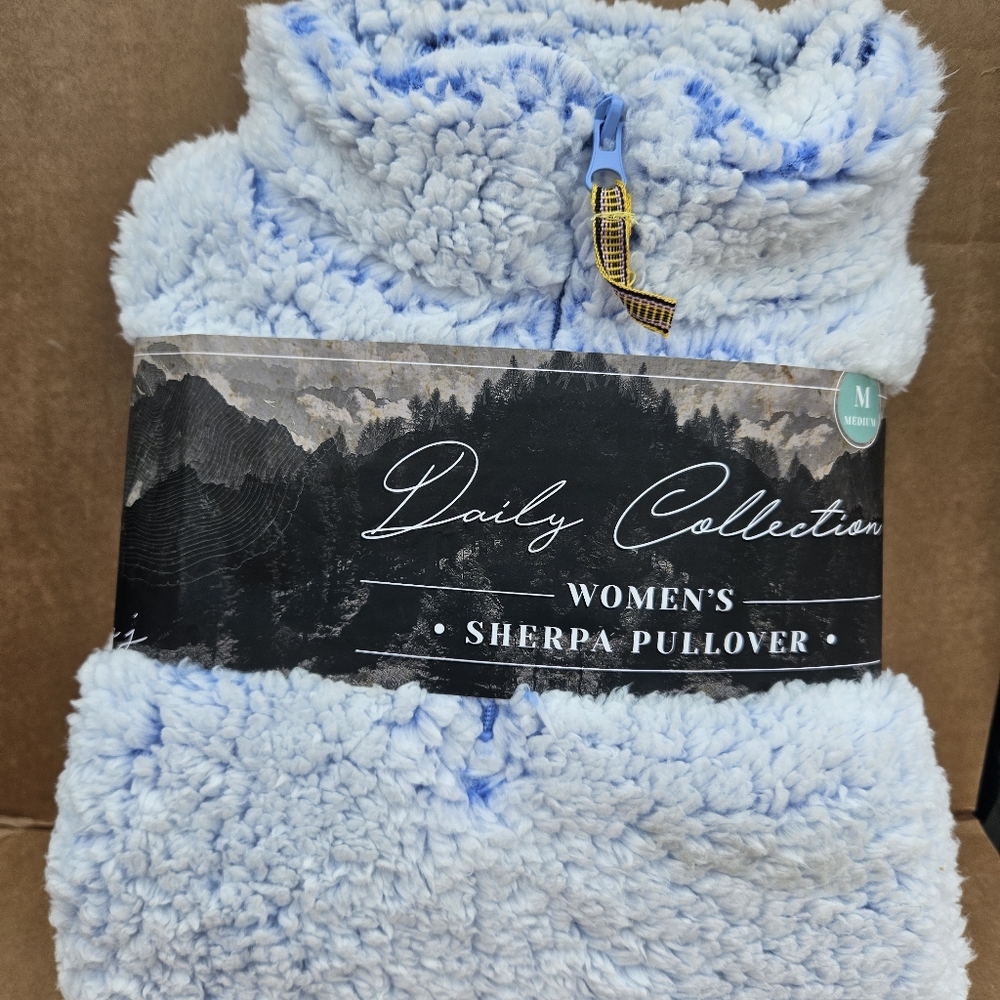 Women's Light Blue Sherpa Pullover